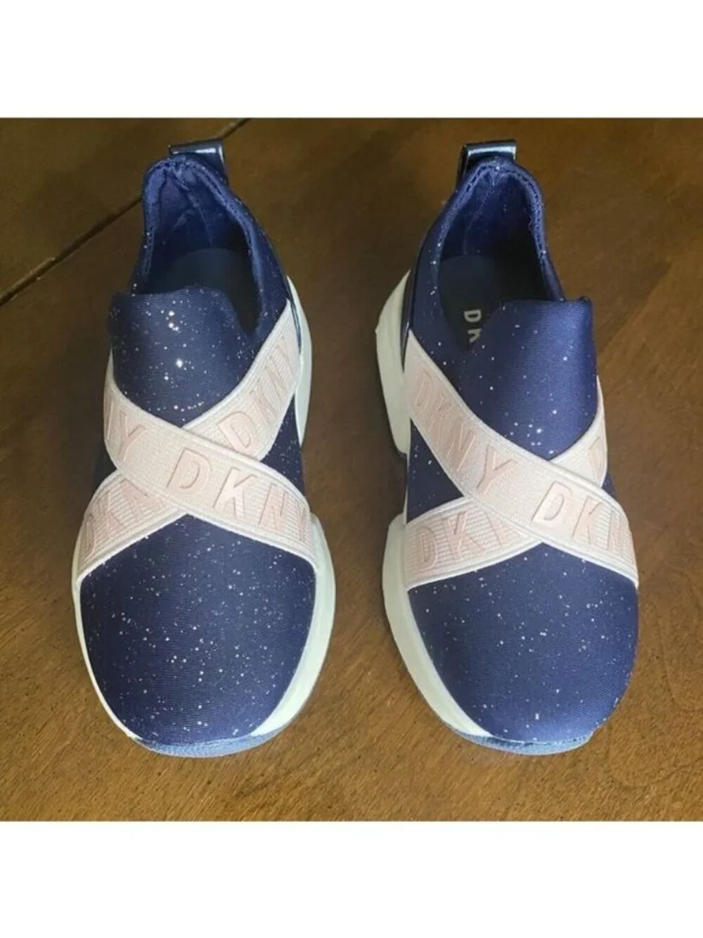 DKNY Baby Girls Casual & Fashion Sneakers Navy blush Shoes Size 6/5  Kids New